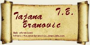 Tajana Branović vizit kartica